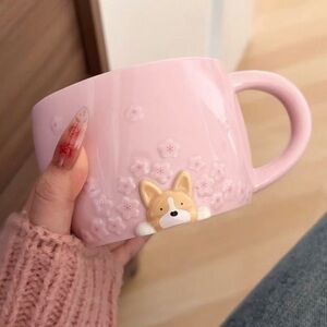 Starbucks Taiwan 2026 Cherry Blossom Corgi Mug 14oz READY TO SHIP